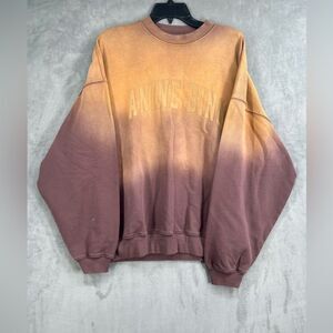 Anine Bing Harvey Sweatshirt In Washed Faded Burgundy Sample